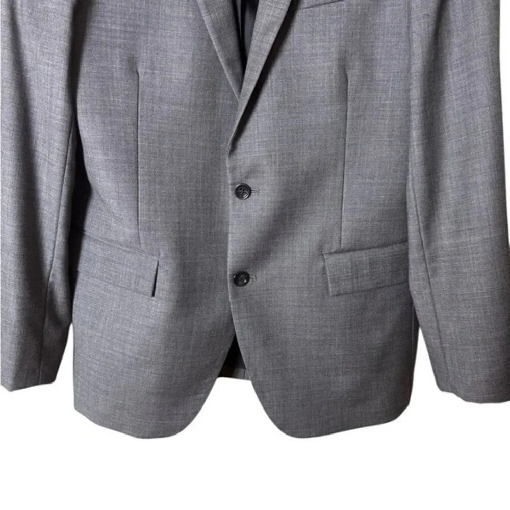 J Crew Men Thompson Wool Blazer Suit Jacket Size 40L Grey Formal Career Academia